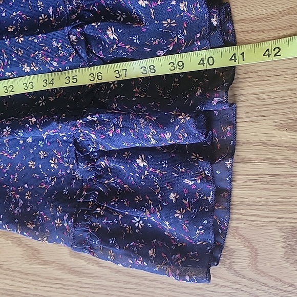 Boheewohee midi cowlneck raffle dress size large navy blue pink yellow - Picture 13 of 16